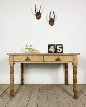 Victorian Antique Rustic Pine Table Desk — Vintage Boathouse